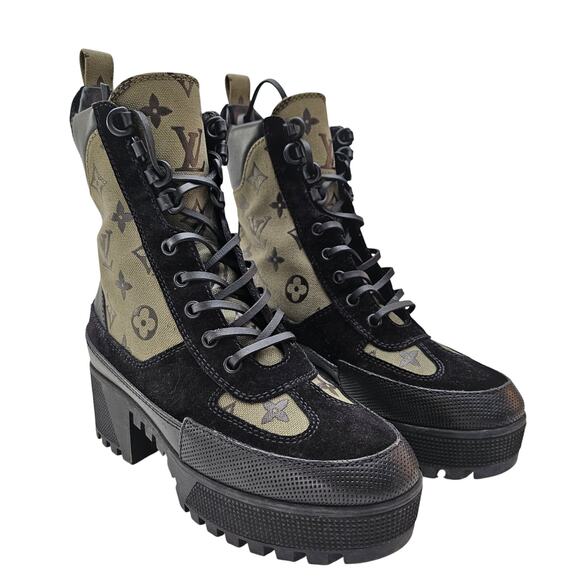 Louis Vuitton Monogram Laureate Platform Desert Boots US 7 / EU 37 Green - Picture 1 of 7